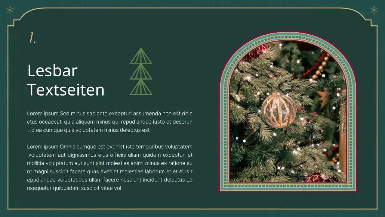 Ein klassischer Weihnachtsbericht in Grün und Beige