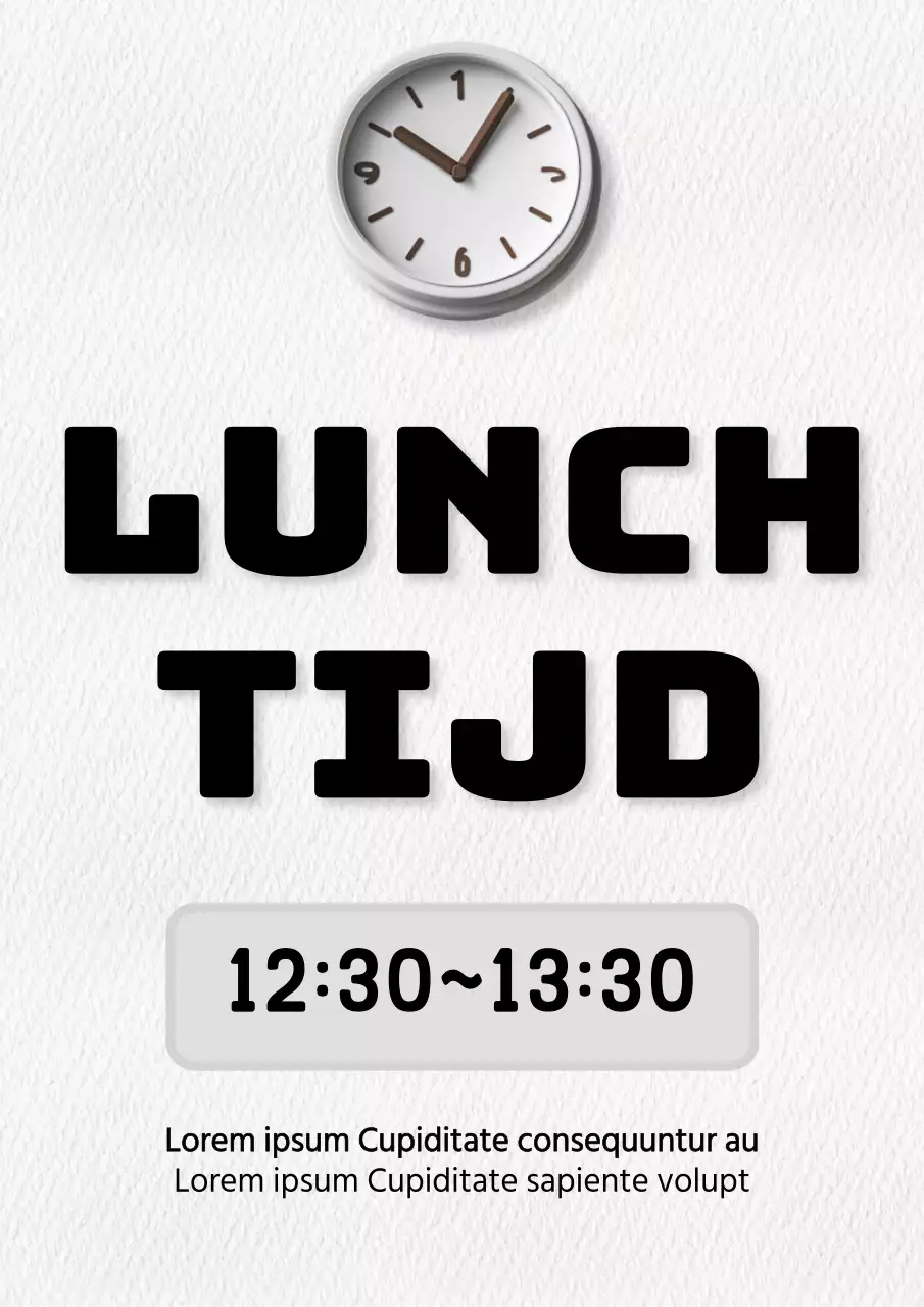 Een eenvoudige lunchgids in wit en zwart