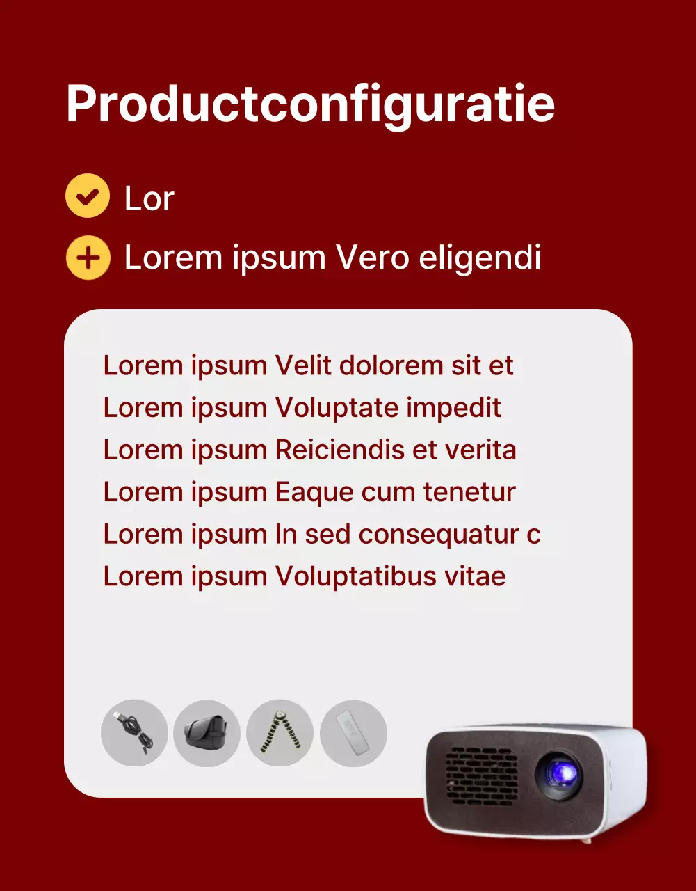 Rode, eenvoudige productbeschrijving voor elektronica