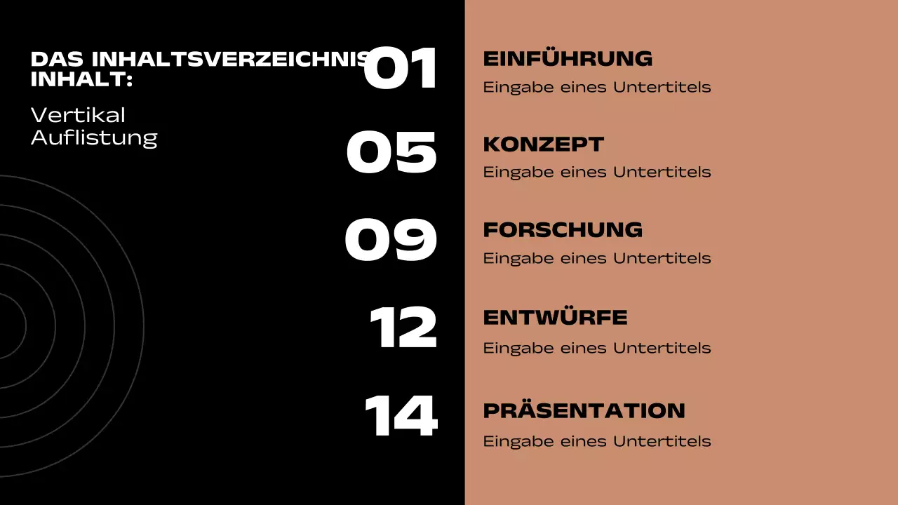 Brauner und schwarzer Minimal-Seitenbericht mit mehreren Layouts