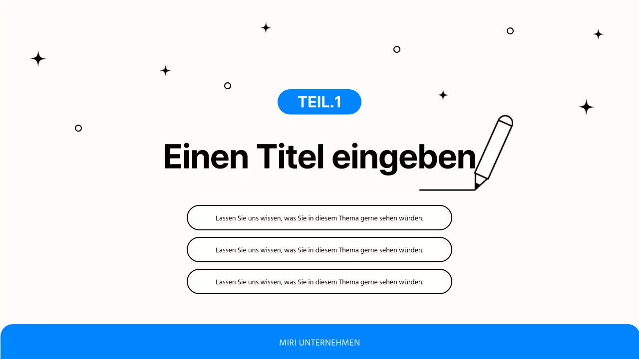 Einfache blaue und schwarze Büroarbeitspräsentation