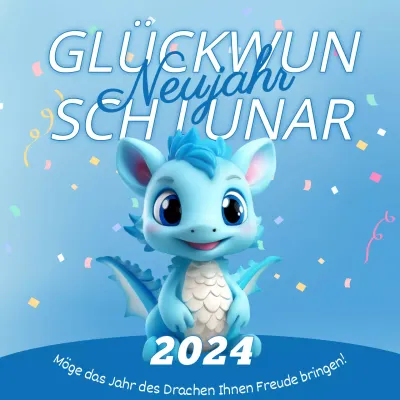 Trendige Neujahrsankündigungen in Hellblau