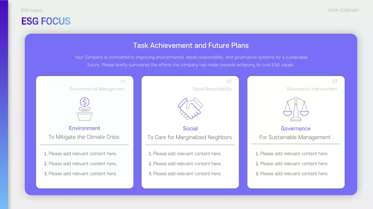 Blue Modern Sustainability Report Presentation