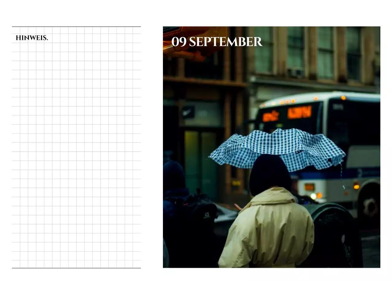 Ein Kalender im schlichten Stil mit einem emotionalen Reisefotografiekonzept