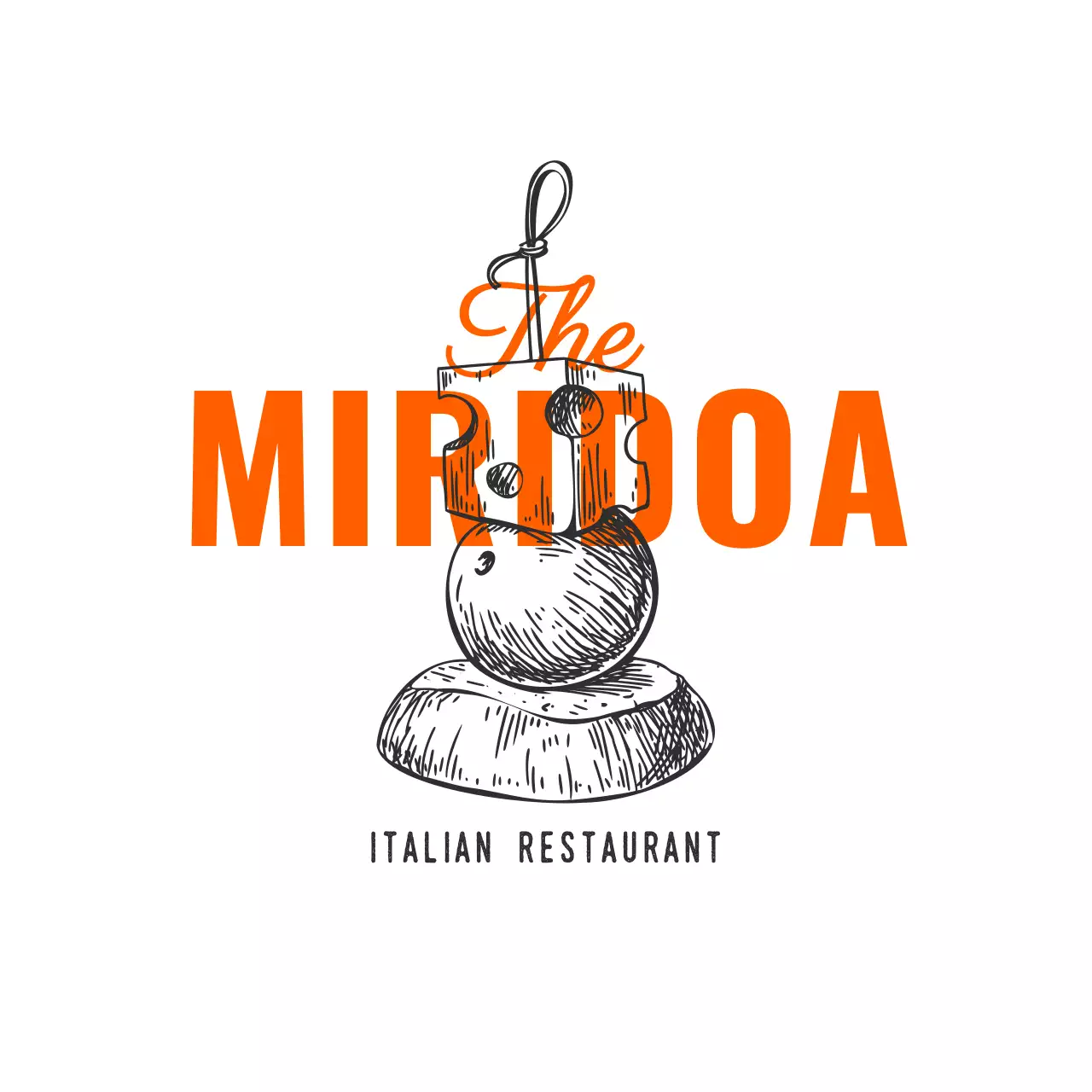 Restaurant Typography Concept in Sketch Illustration