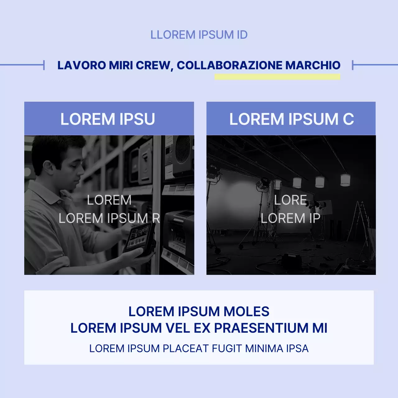 Lavori semplici in blu