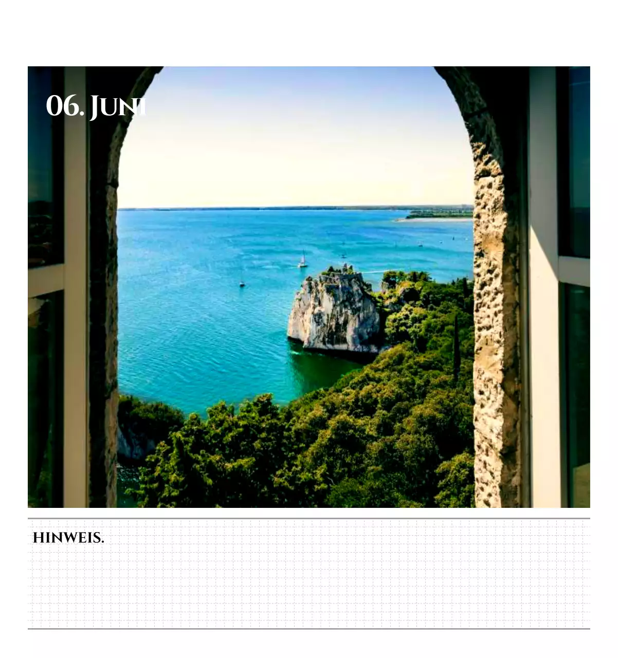 Einfacher Stil Wandkalender mit schwarz-weiß emotionalen Reisefotografie Konzept