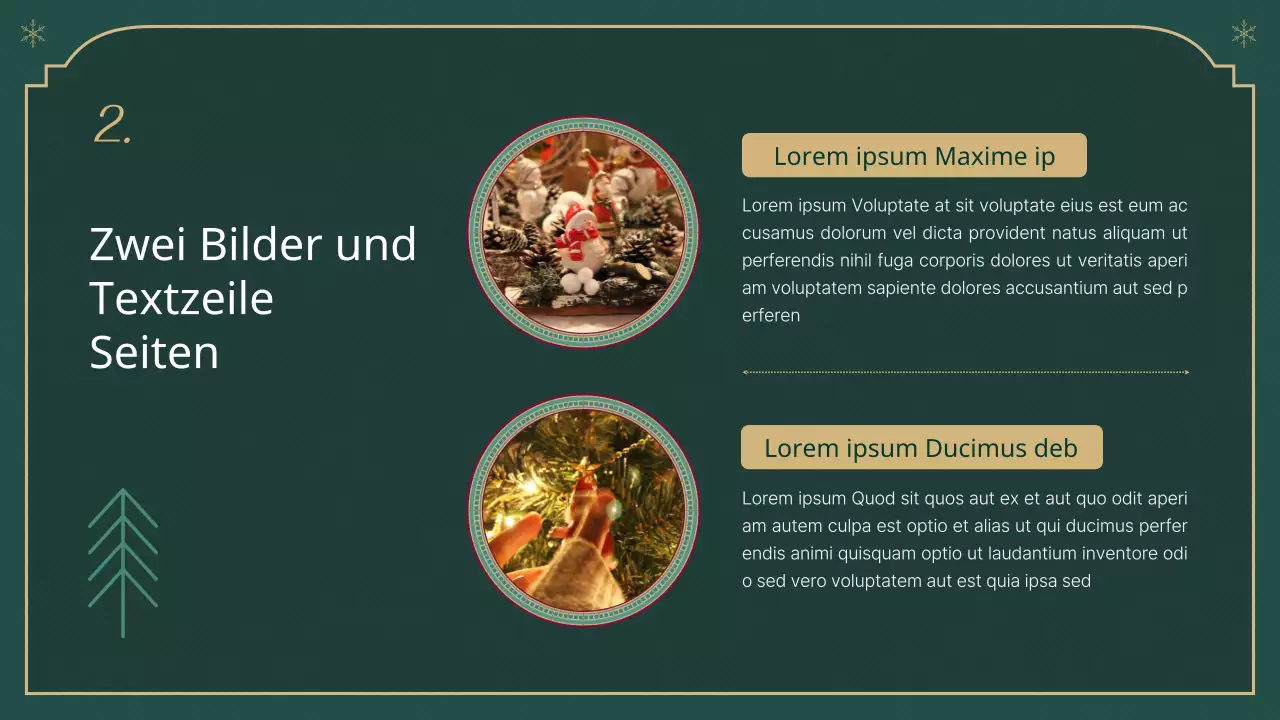 Ein klassischer Weihnachtsbericht in Grün und Beige