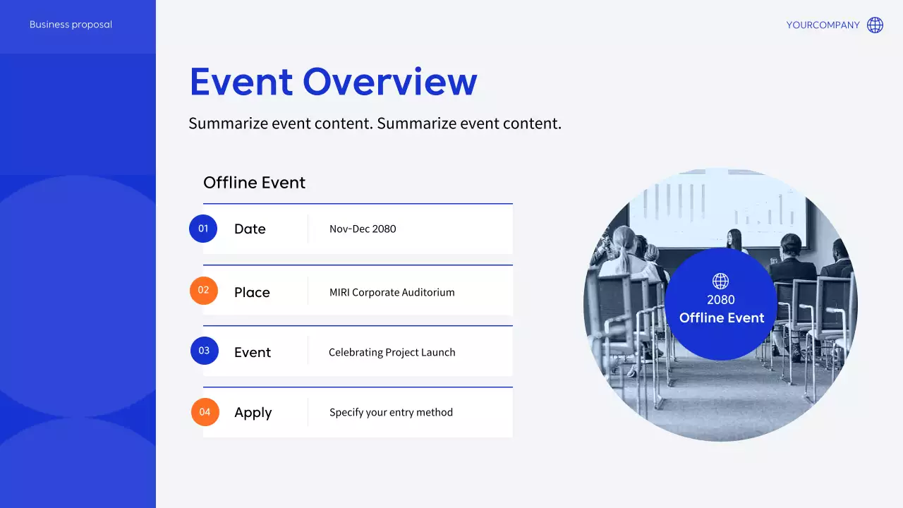 블루 모던 이벤트 플래너 가이드 프레젠테이션