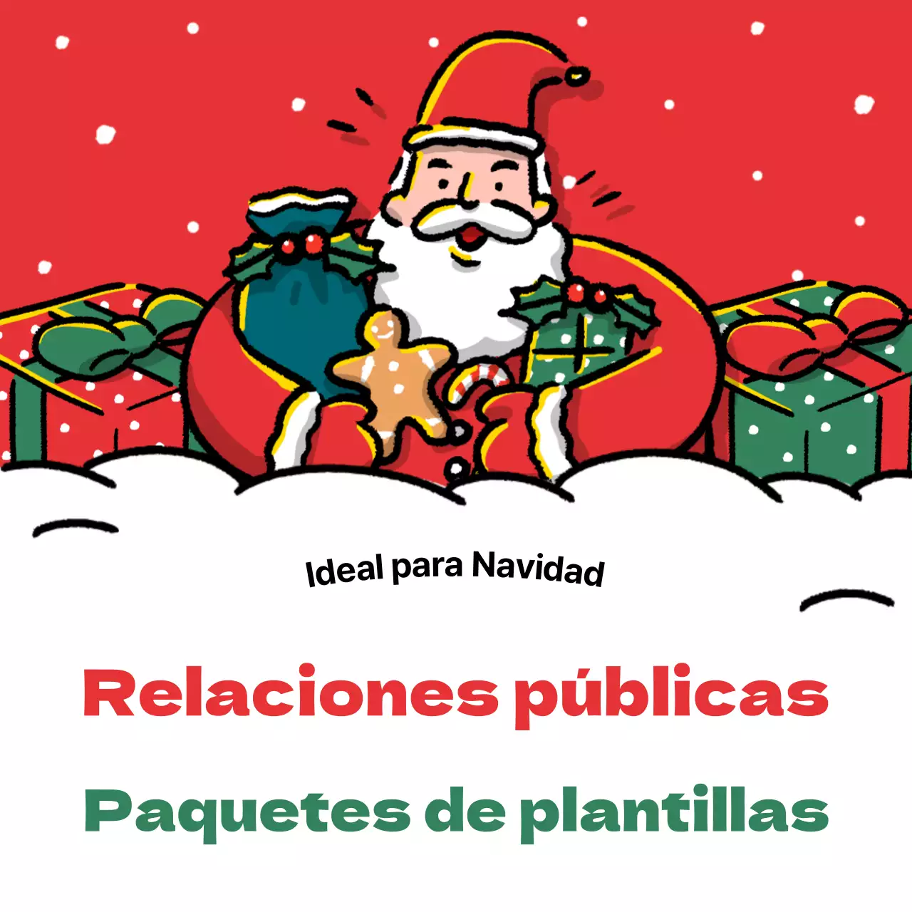 Promover una plantilla navideña roja y verde