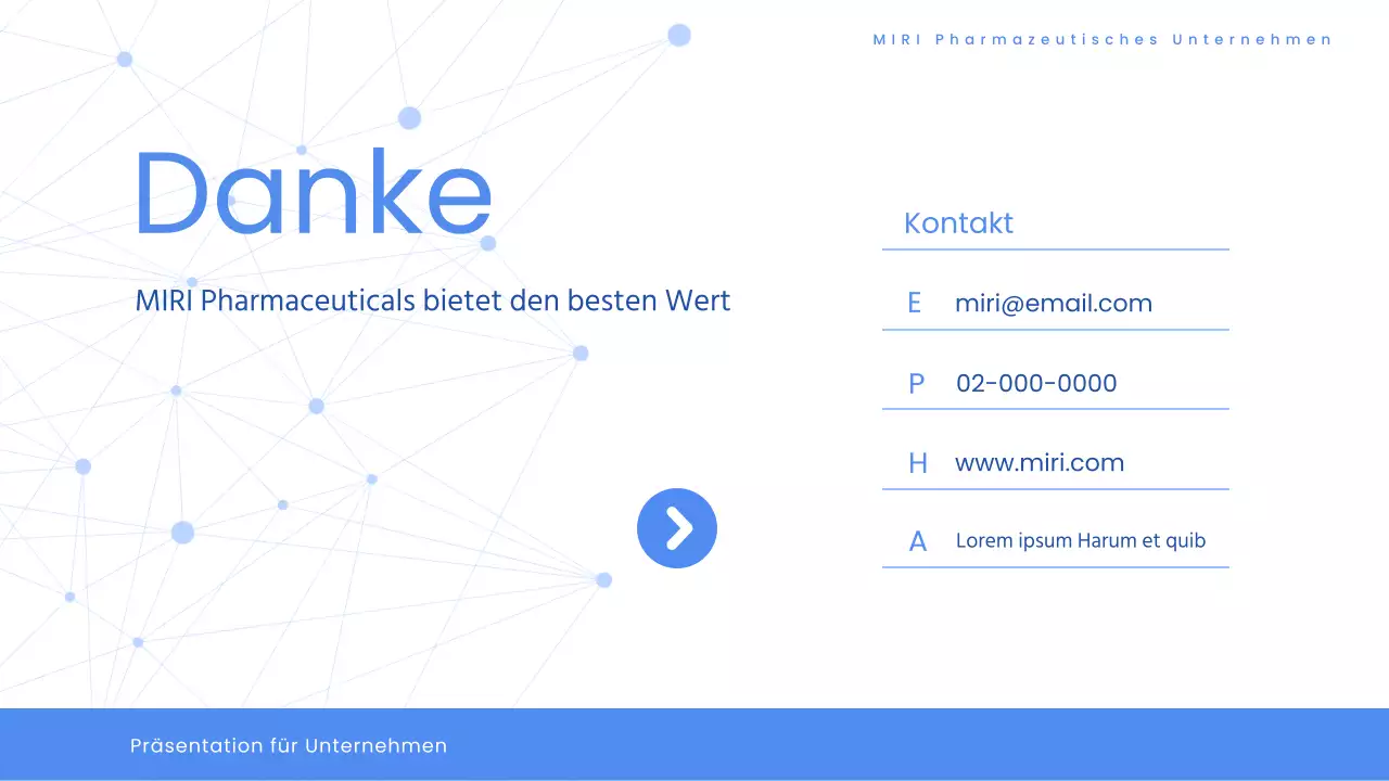 Modernes pharmazeutisches Gesundheitswesen - Ausschreibungsvorschlag in Weiß und Blau