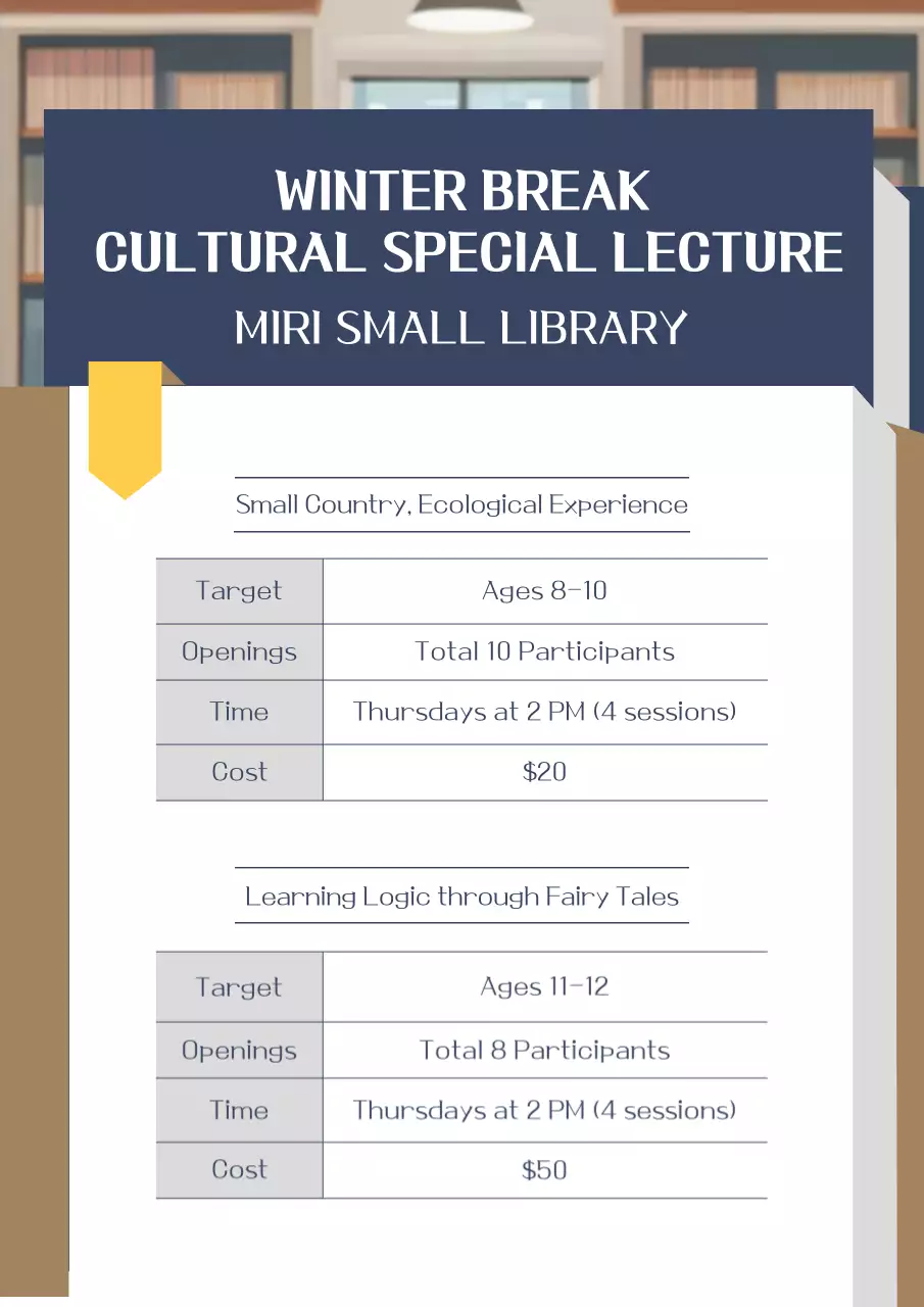 Blue Classic Lecture Announcement Poster