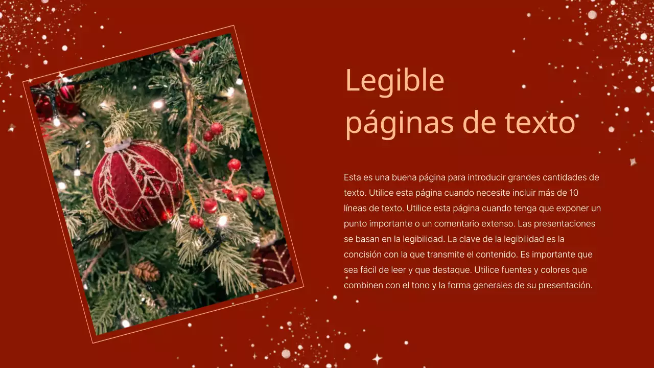 Una lujosa presentación de eventos navideños en rojo y marrón