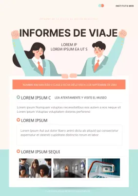 Informes de viaje de moda en menta y naranja