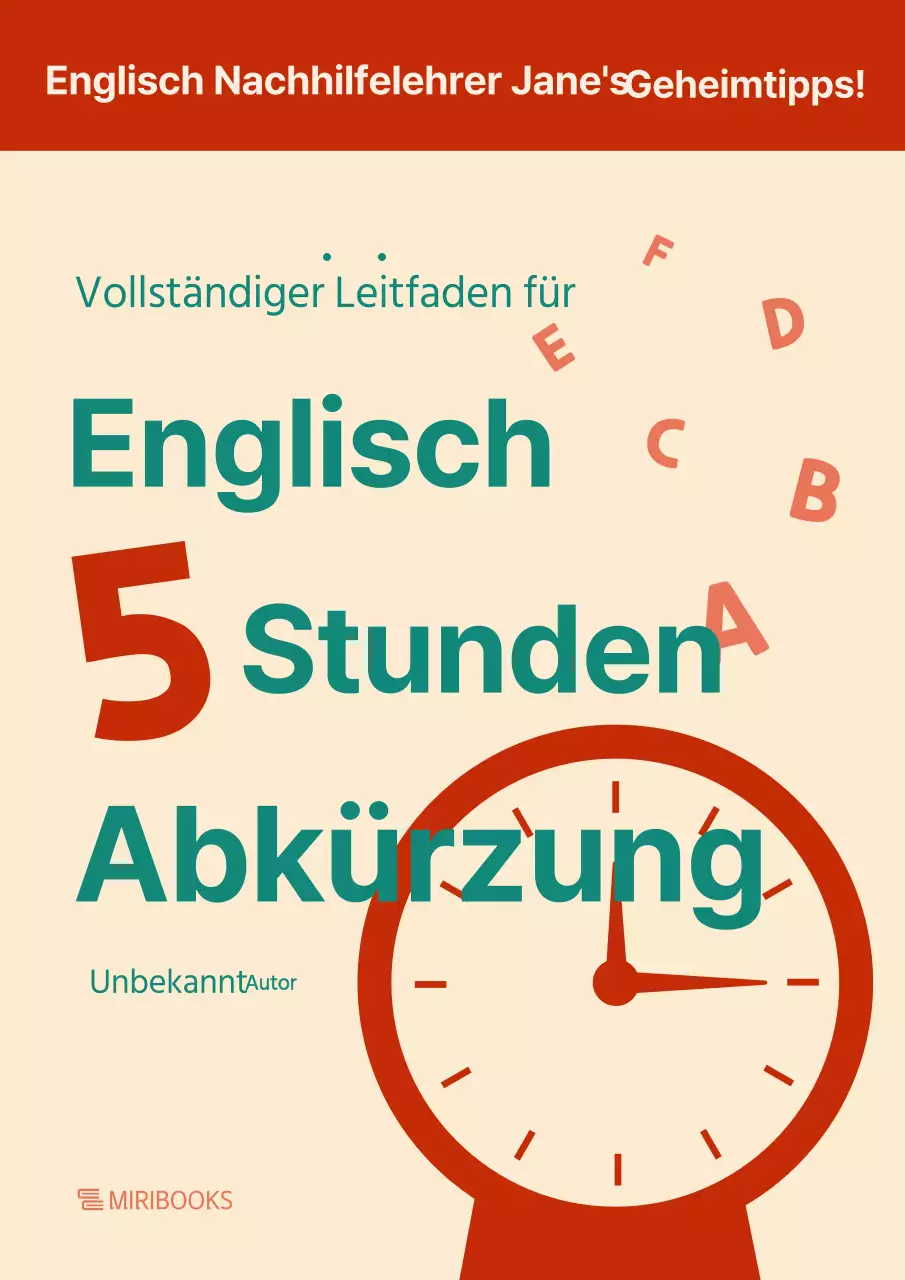 Minimalistischer englischer Einband in Rot und Grün