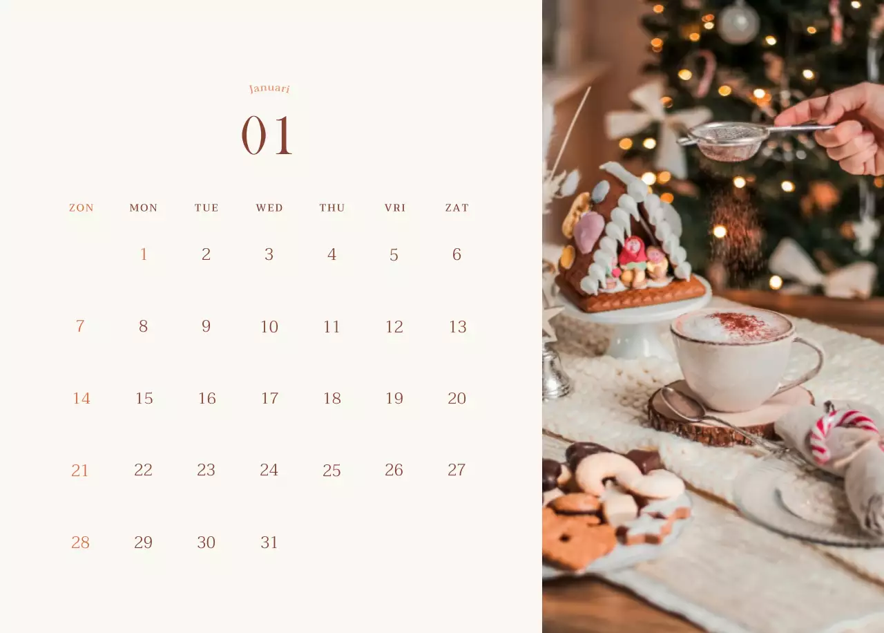 Emotionele fotolay-out voor café in beige en bruin