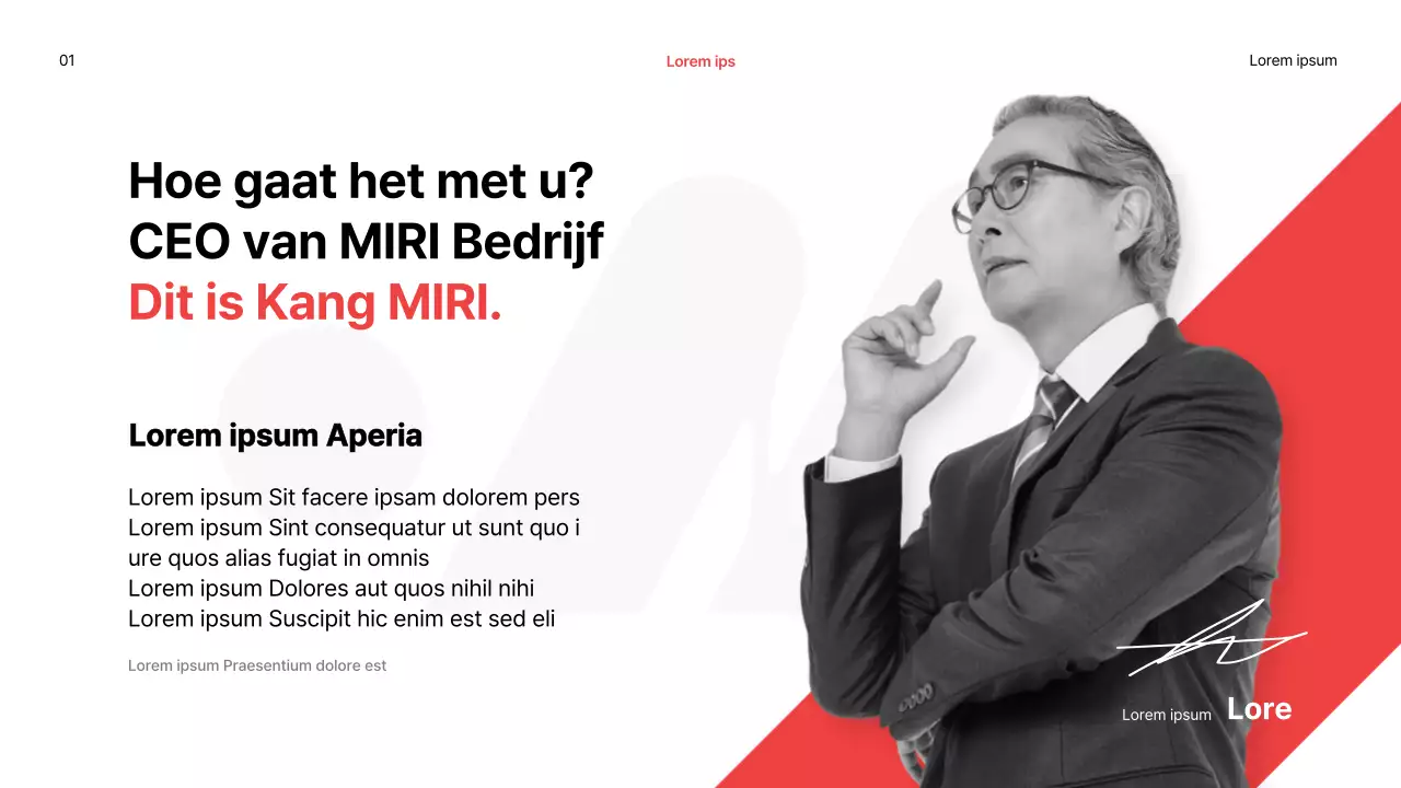 Eenvoudig eindejaarsrapport met rode accenten