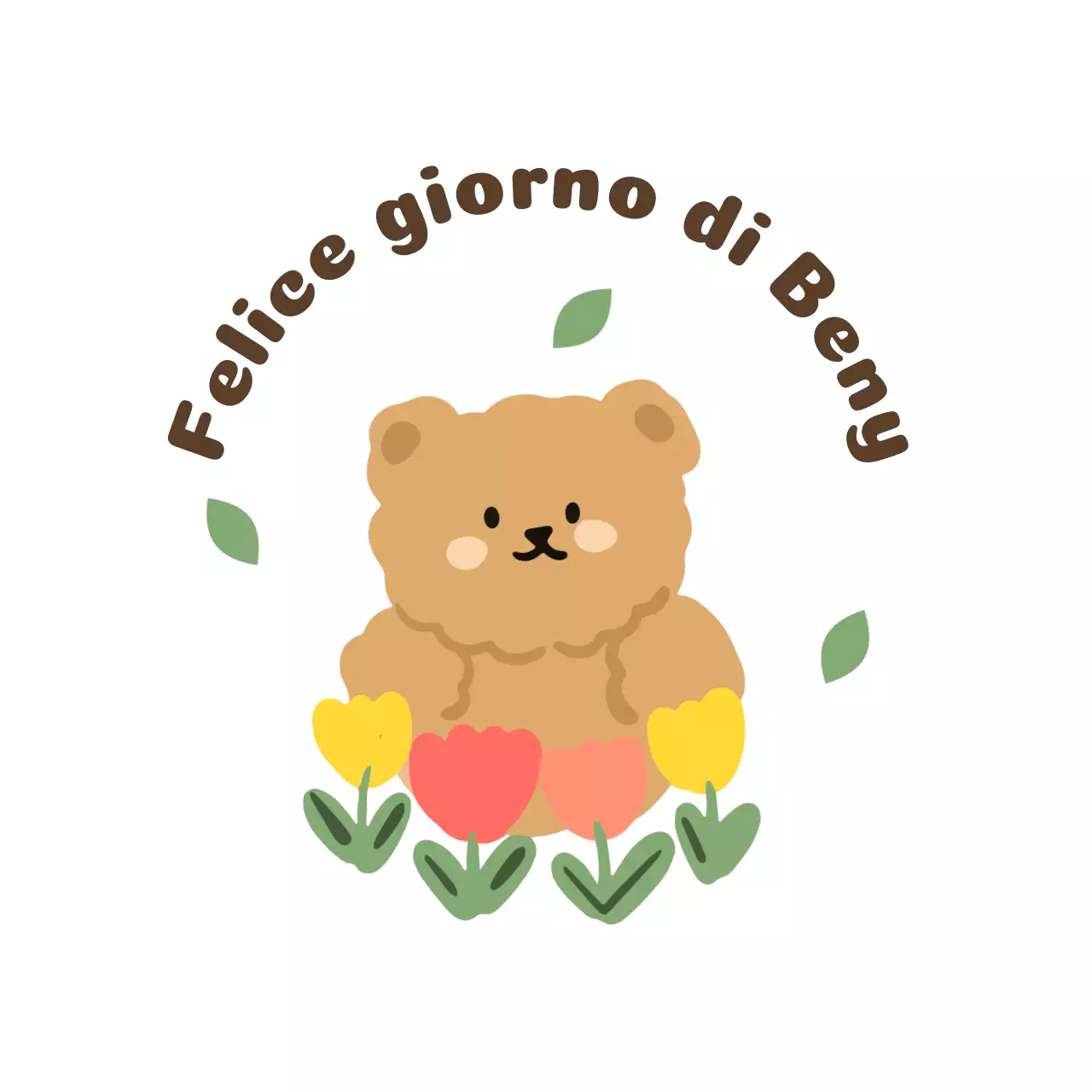 Design di carta da lettere con orsetto carino e fiori