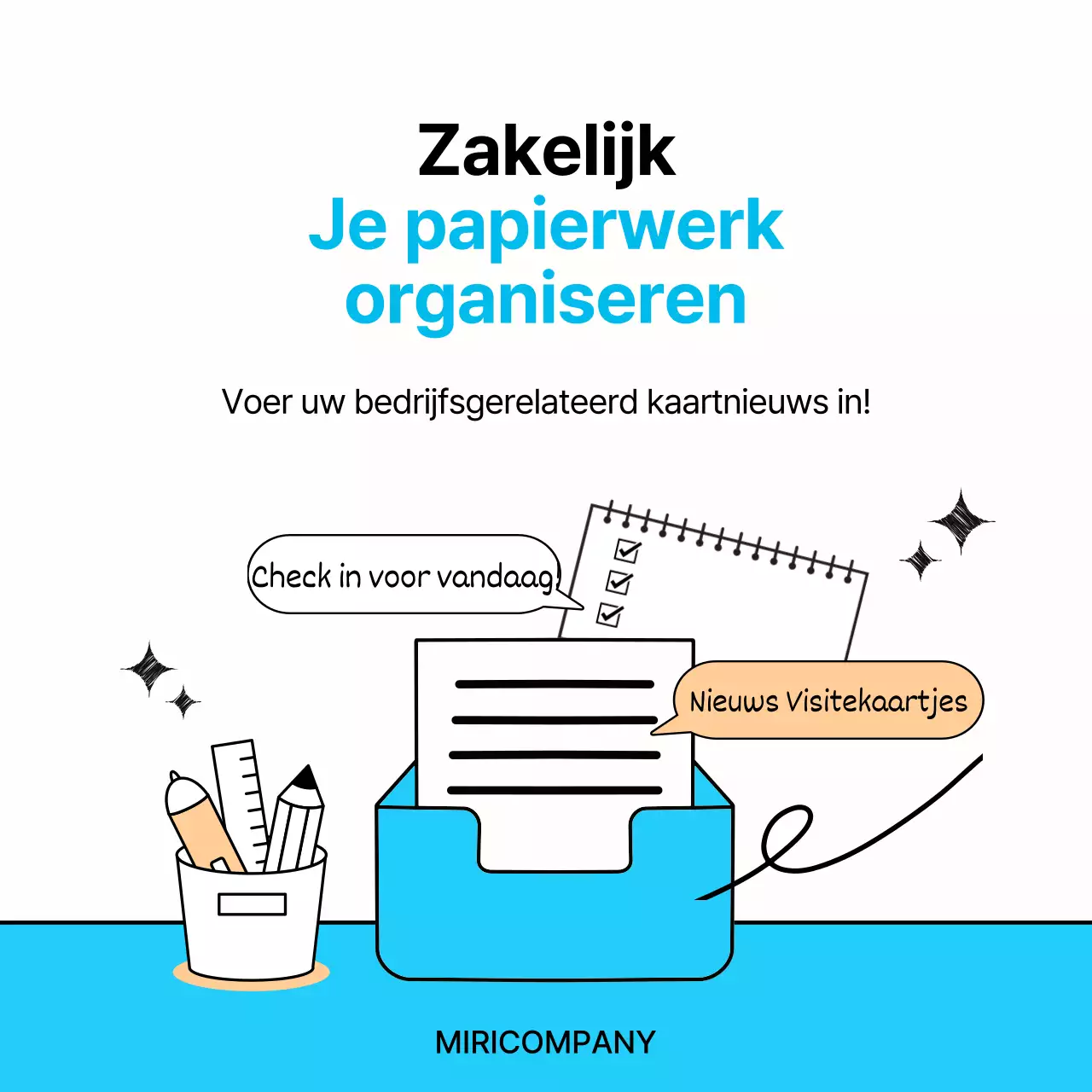  Eenvoudige zakelijke tips in lichtblauw en zwart