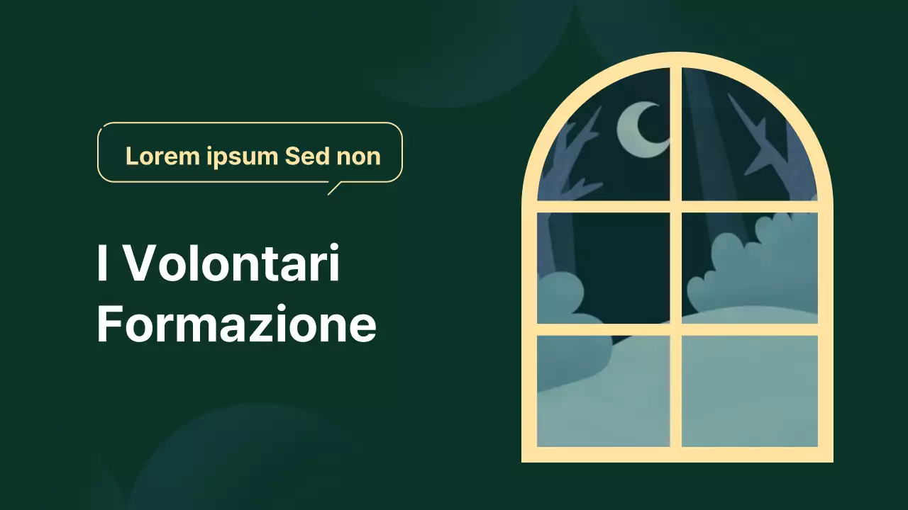 Un tutorial minimalista per volontari in verde e giallo