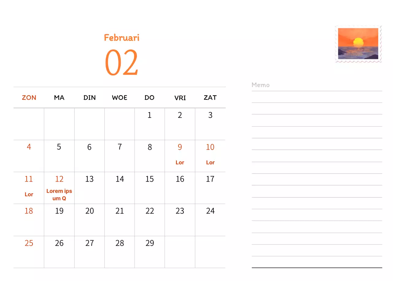 Stempelillustraties met een warm concept