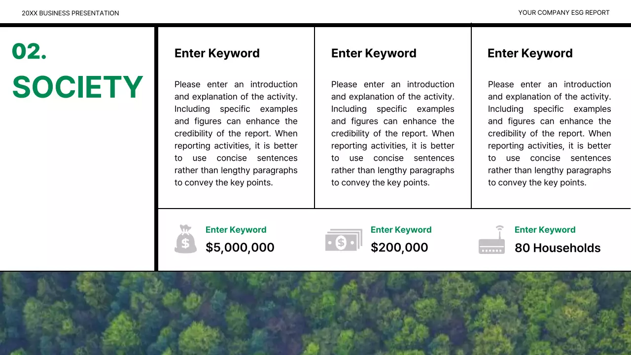 Green Modern Esg 보고서 문서 프레젠테이션