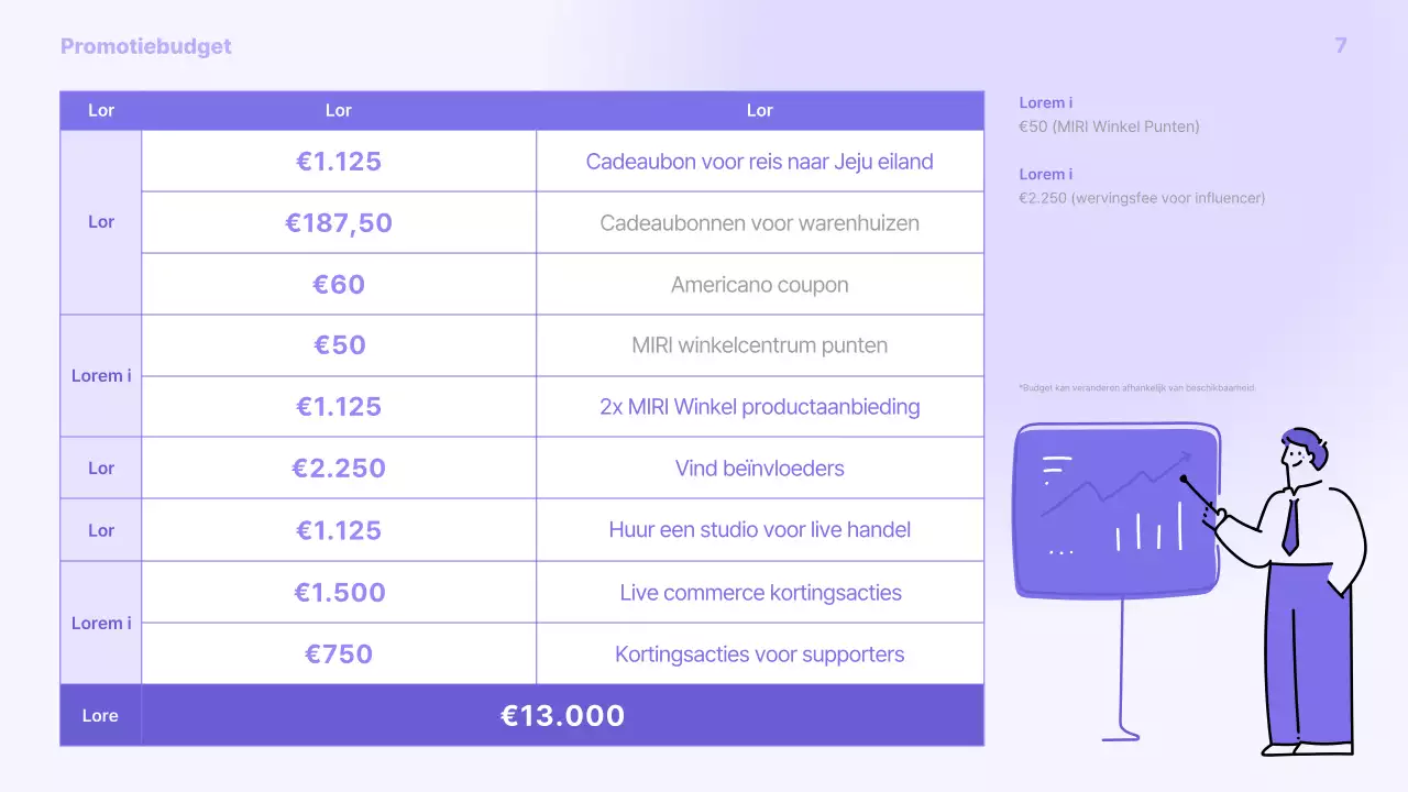 Een eenvoudige paarse en grijze promotieslip