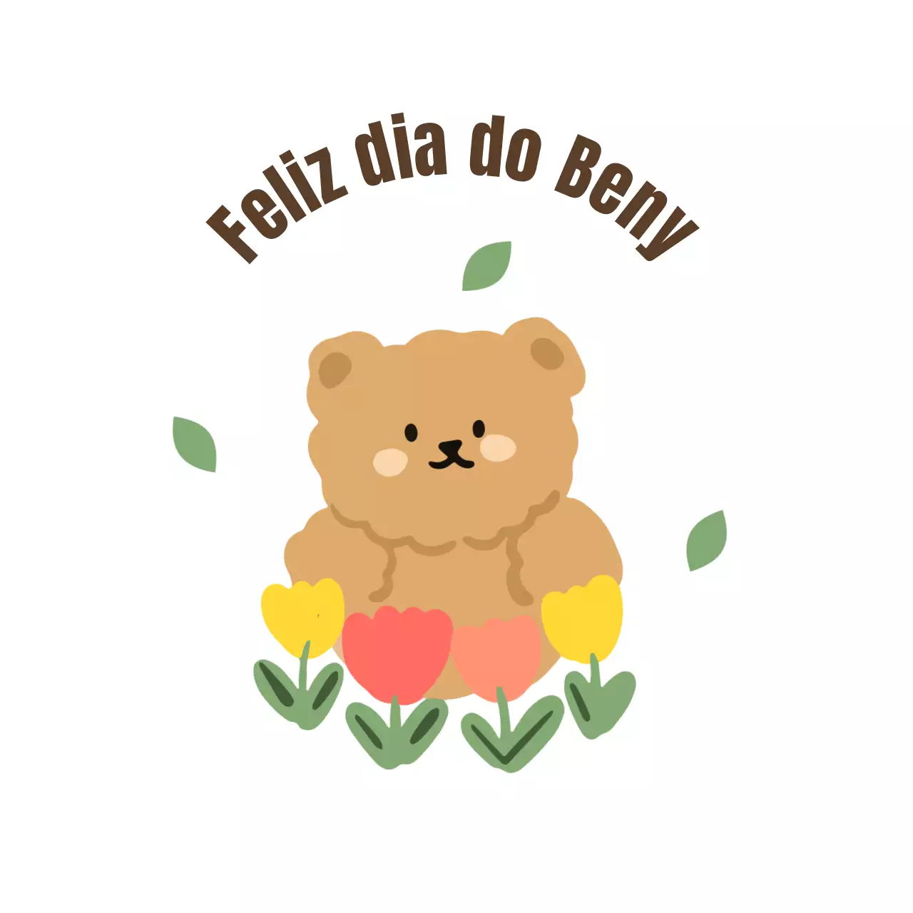 Desenho de papel de carta de ursinho de peluche com flores