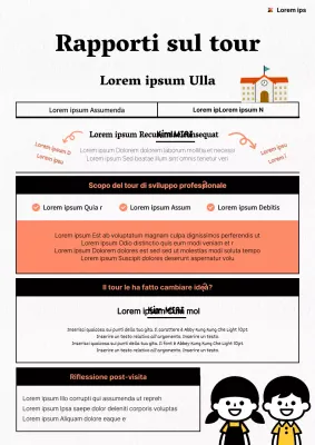 Un resoconto di classe di una gita in arancione e nero