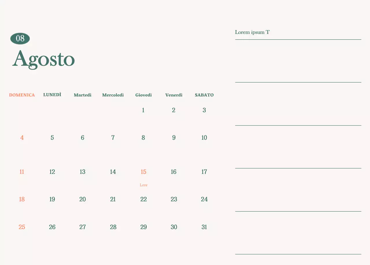 Calendario dei bar con i consigli per le bevande del mese