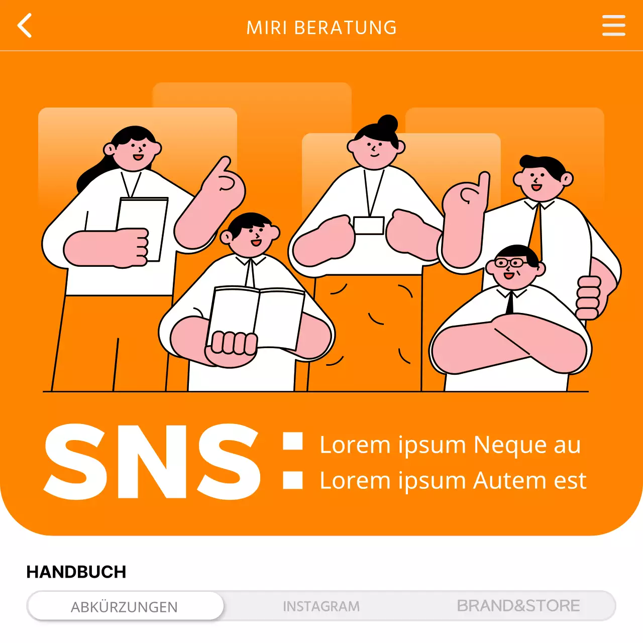Moderne Social-Media-Beratung in Orange und Weiß promoten