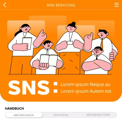 Moderne Social-Media-Beratung in Orange und Weiß promoten