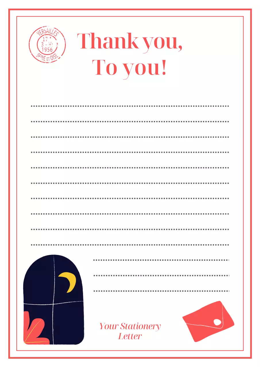 Red Simple Thank You Letter