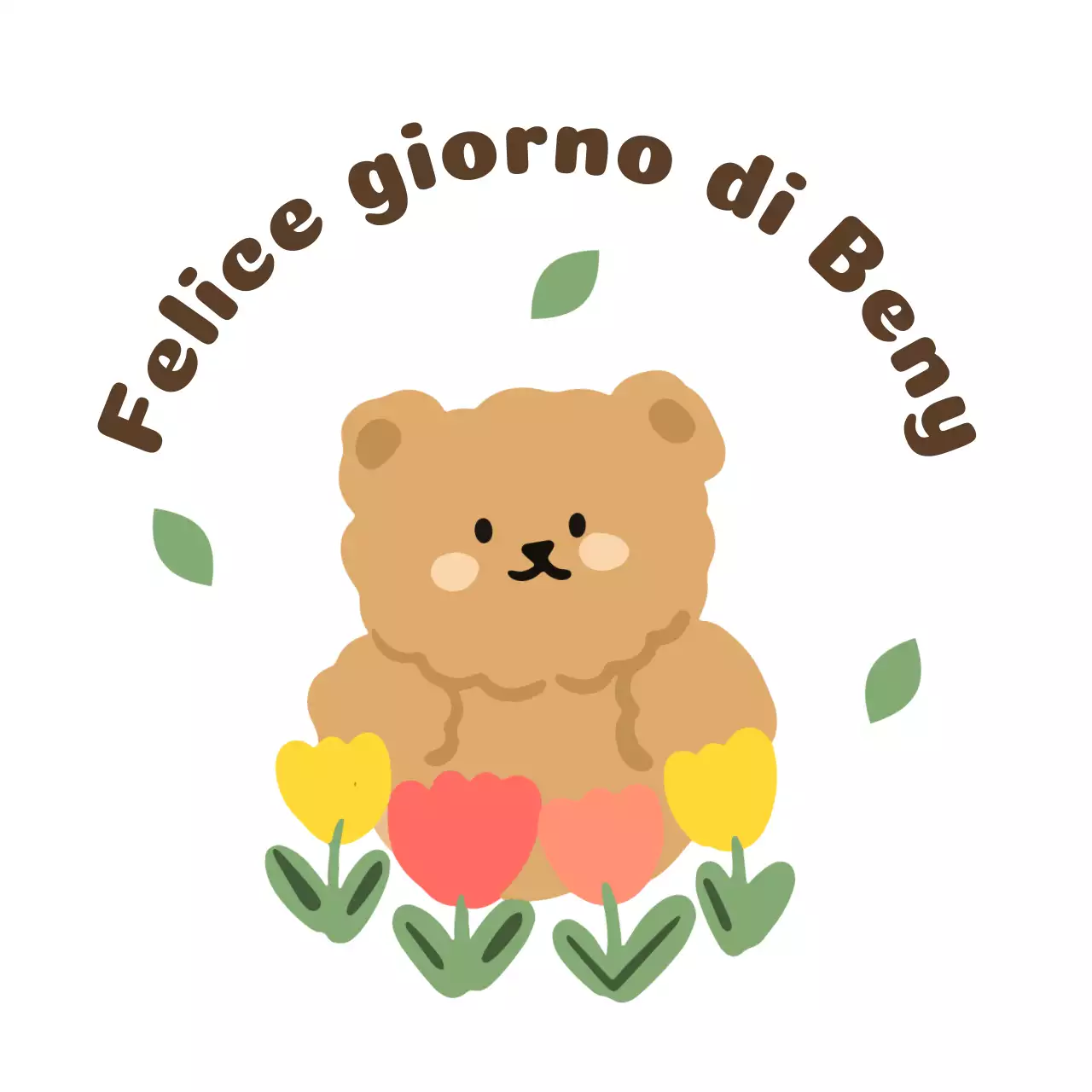Design di carta da lettere con orsetto carino e fiori