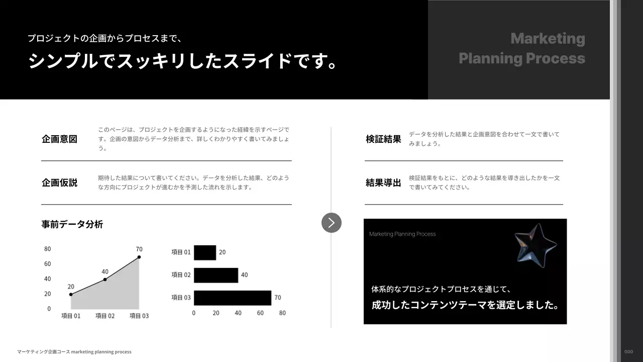 白 モダン マーケティング ポートフォリオ プレゼンテーション