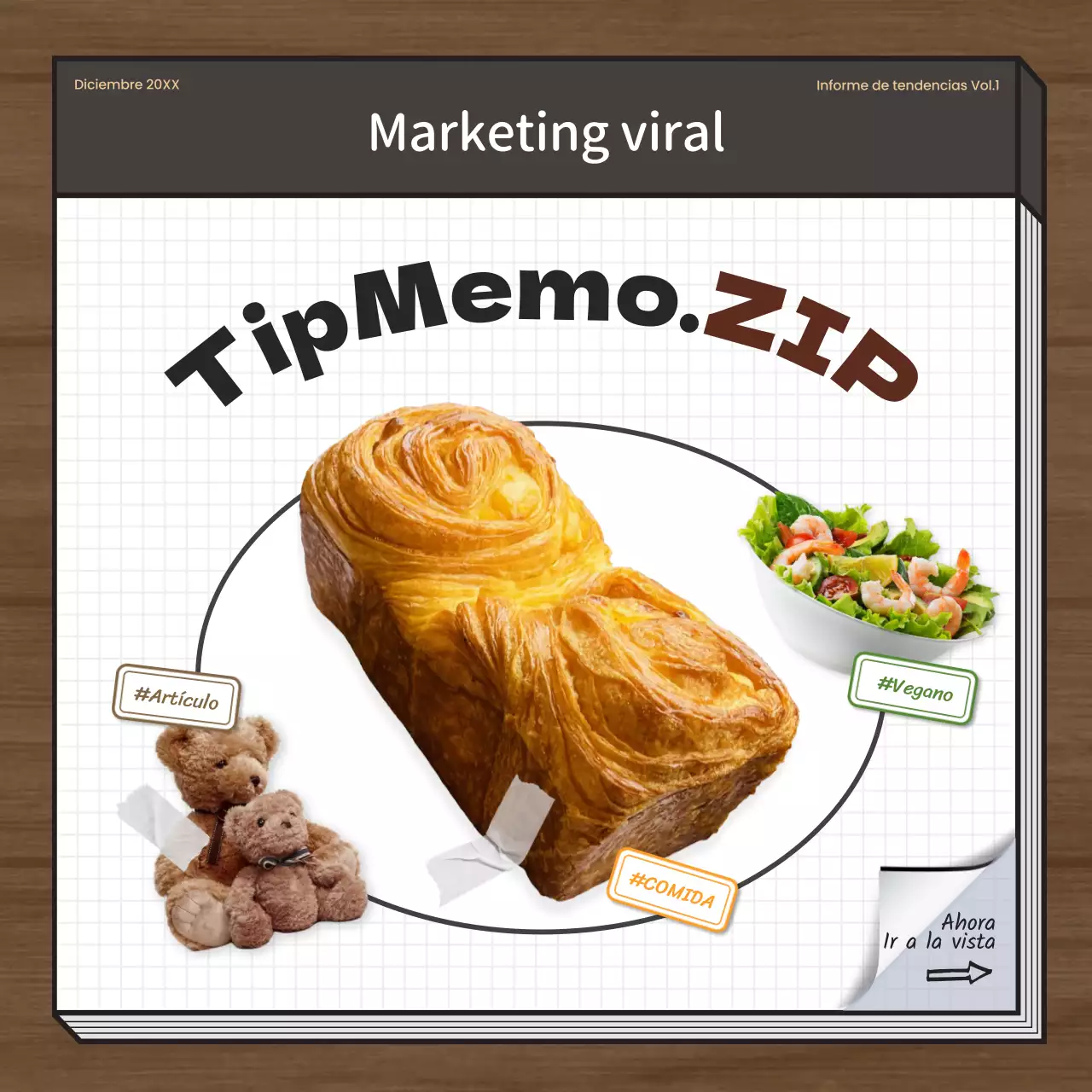 Guía de notas kitsch y modernas en marrón y gris