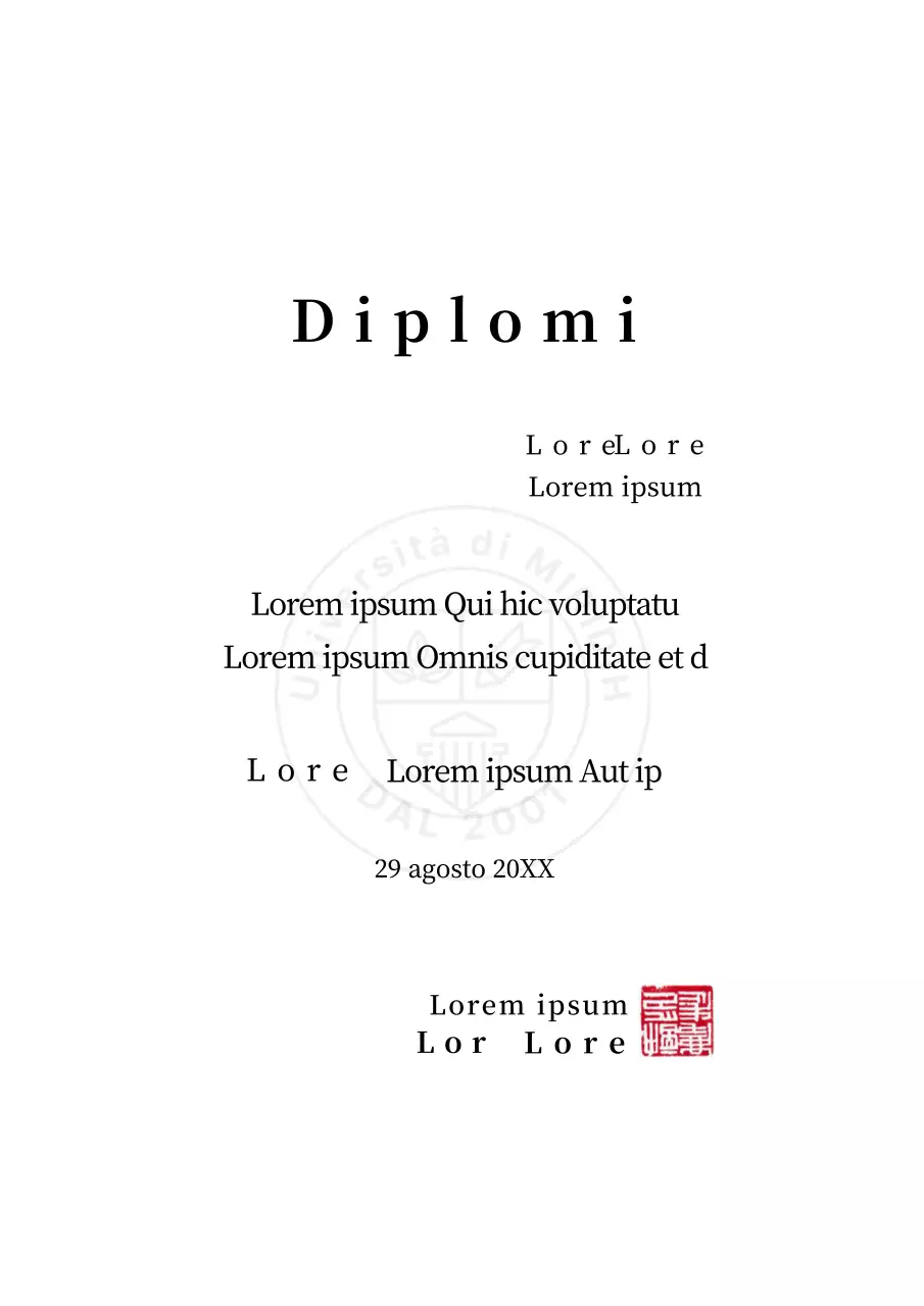 Diplomi universitari con un concetto di forma semplice