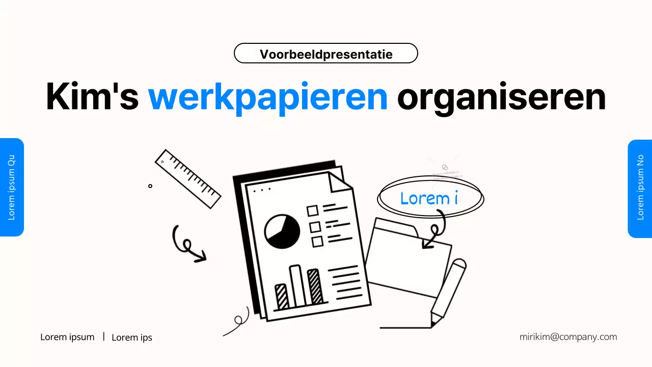 Eenvoudige blauw-zwarte kantoorwerkpresentatie