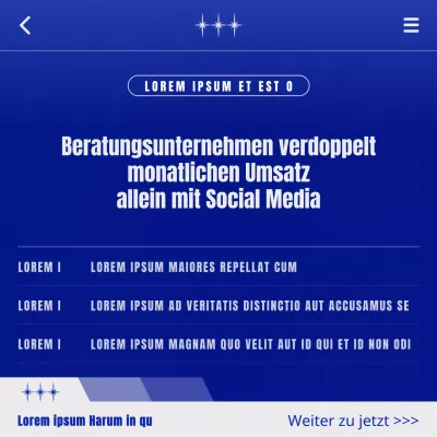 Einfache blau-weiße Beratungswerbung für soziale Medien