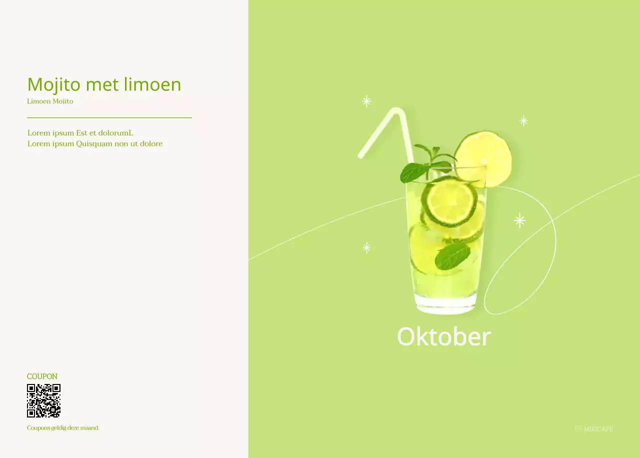 Cafékalender met aanbevelingen voor de drank van de maand