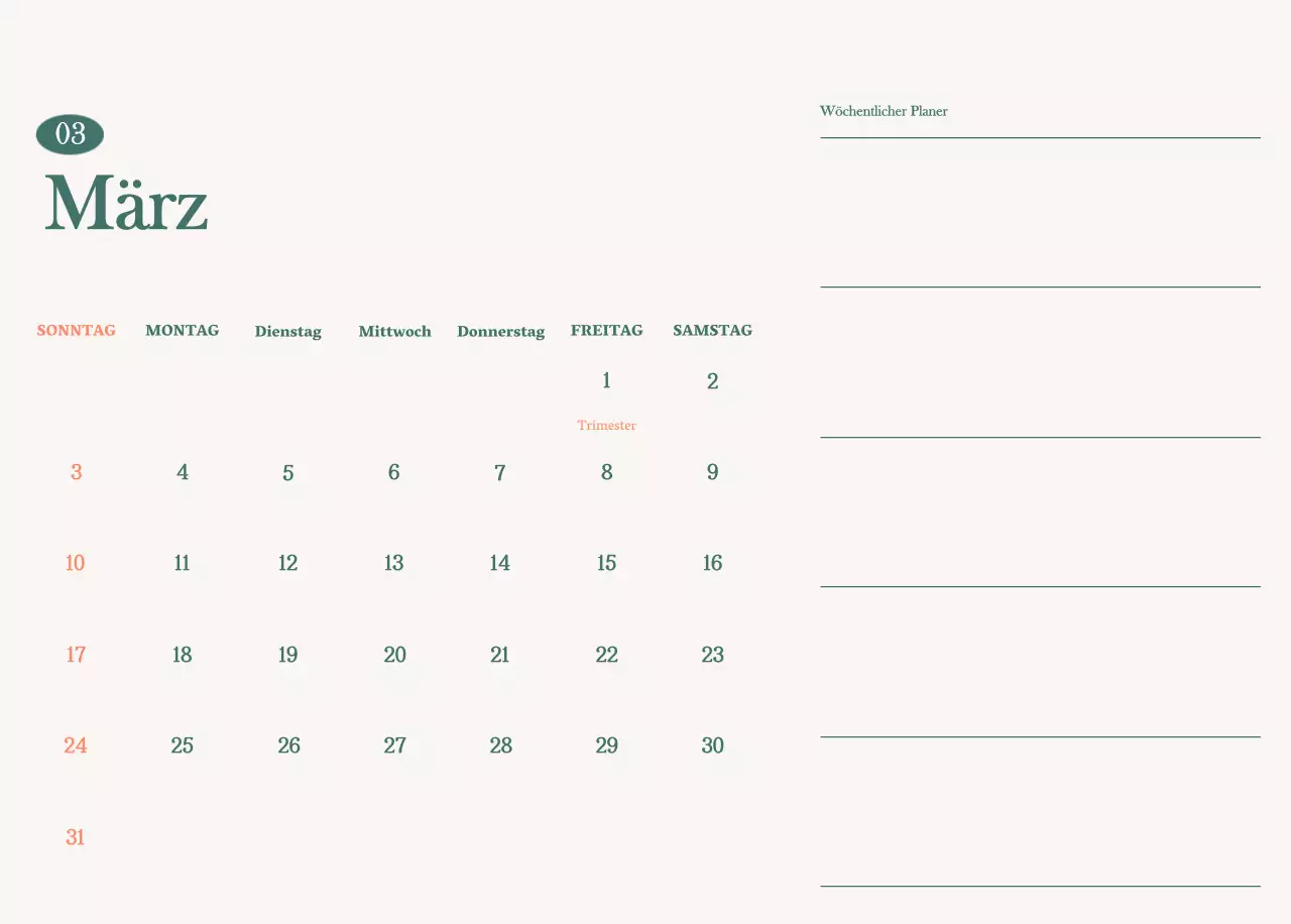 Cafe-Kalender mit Empfehlungen für das Getränk des Monats