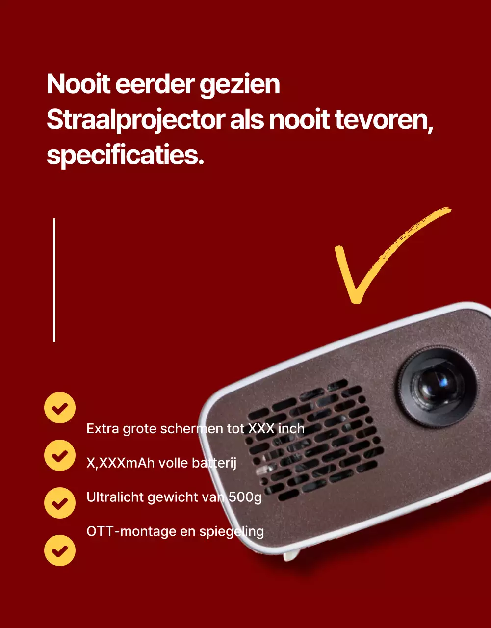 Rode, eenvoudige productbeschrijving voor elektronica