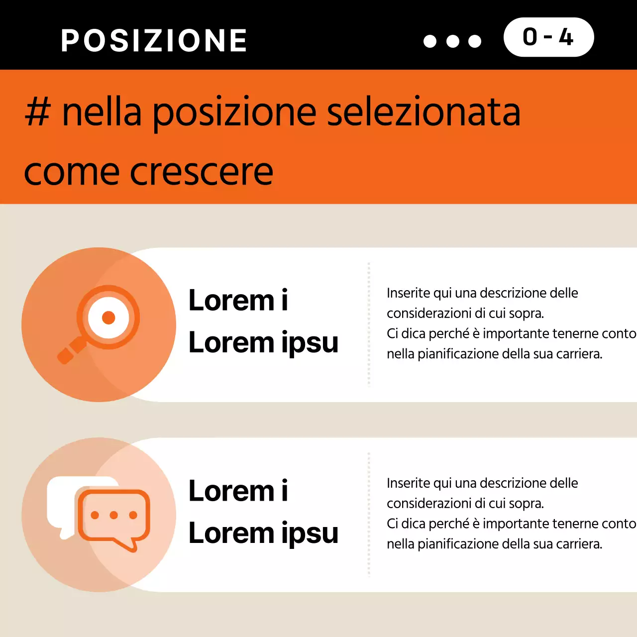 Piano aziendale semplice in arancione e beige