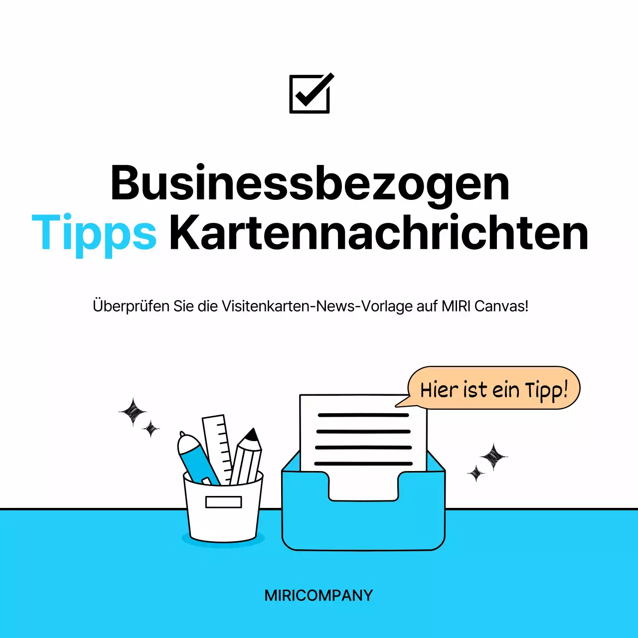  Einfache Business-Tipps in Hellblau und Schwarz