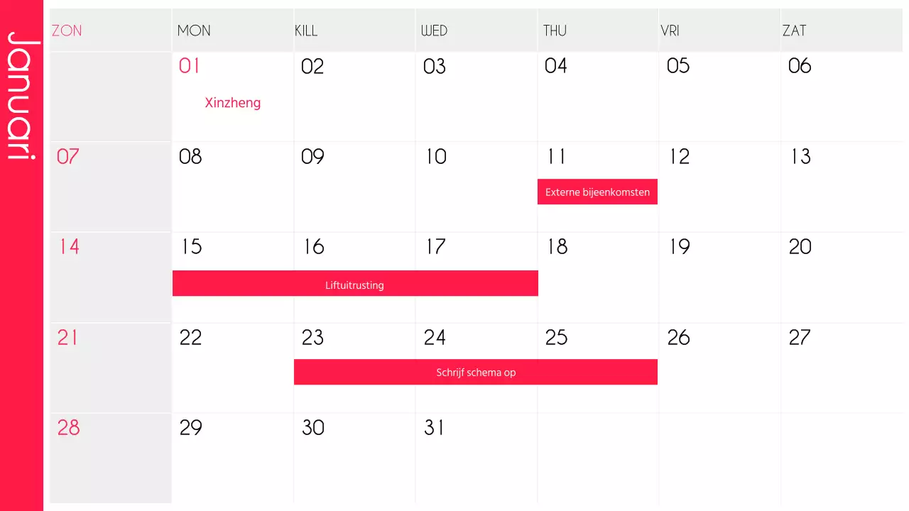 Een regenboog aan trendy kalenderplanners