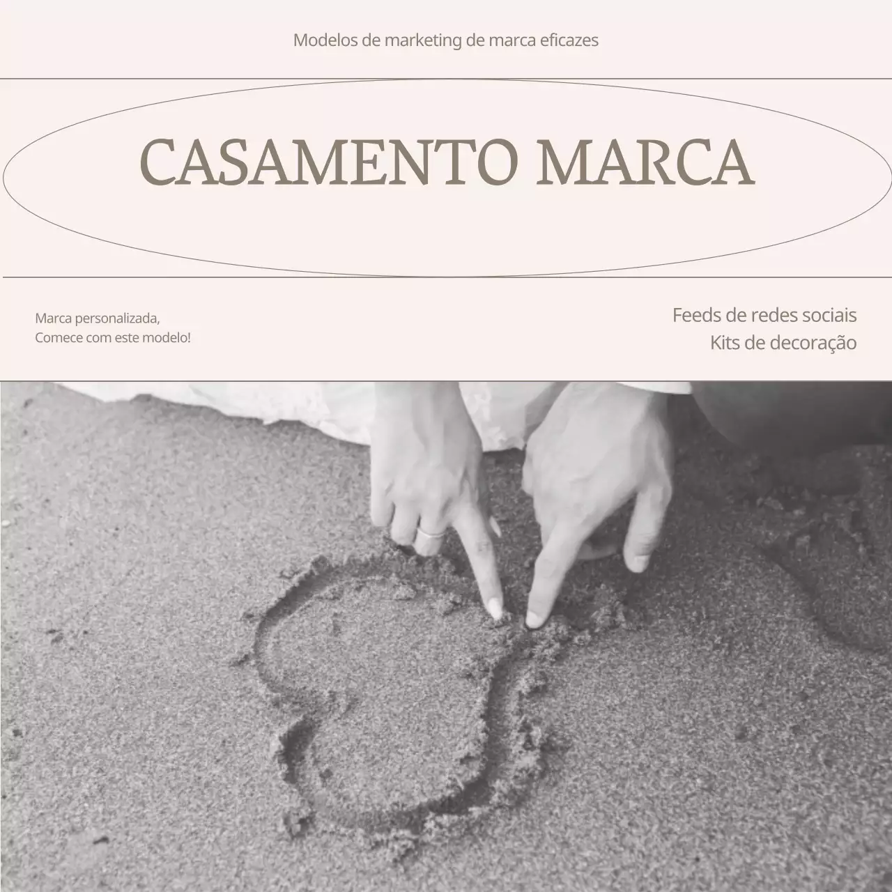 Promover uma marca de casamento moderna em rosa e castanho