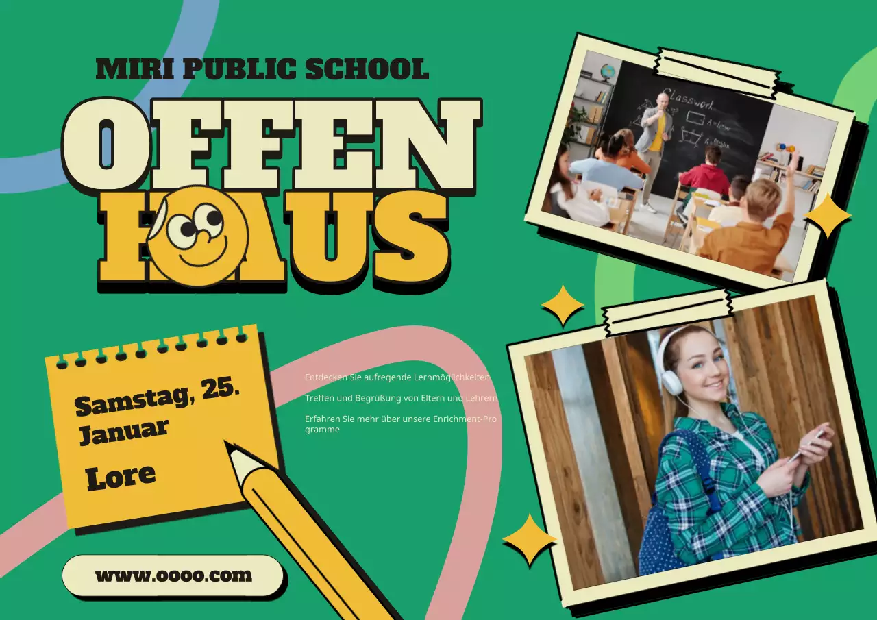 Werben Sie für ein grünes Retro-OPEN HOUSE