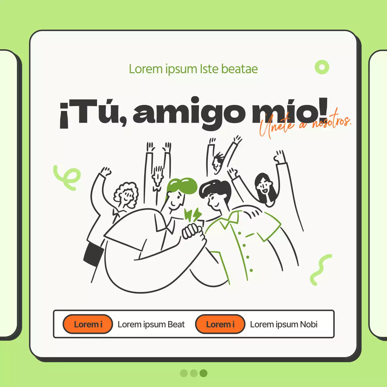 Simple promoción de empresa en chartreuse y naranja