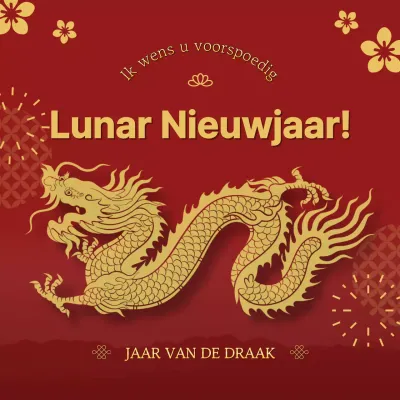 Rood en Goud Traditionele Lunar Nieuwjaar Advertentie