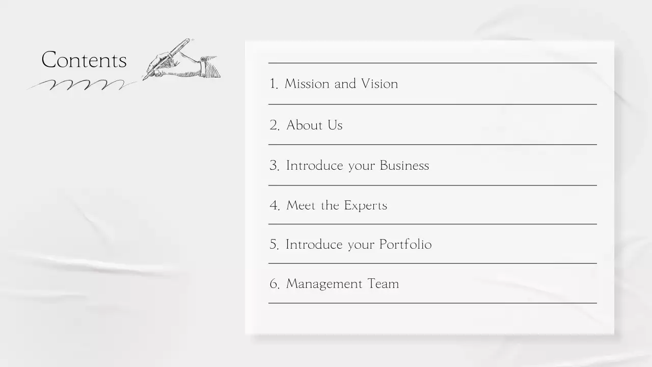 A simple, gray, storytelling company profile